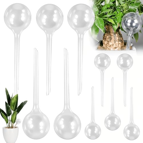 SEVERNO Flower Power Gießkugeln 10er Set – Automatische Bewässerung für Blumen & Pflanzen, Wasserspender aus Kunststoff, 25 cm, 280 ml, ideal für Topf- & Zimmerpflanzen