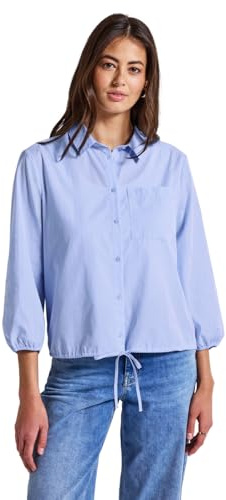 Street One Damskjorta blus med glitterdetaljer, Original blå, 42