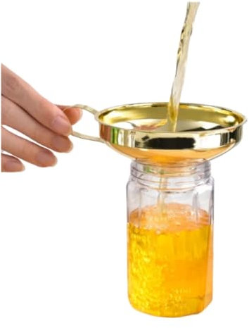 Imbuto in acciaio inox Imbuto da cucina a bocca larga in acciaio inossidabile for liquidi e solidi di diverse dimensioni(Gold Plated L)