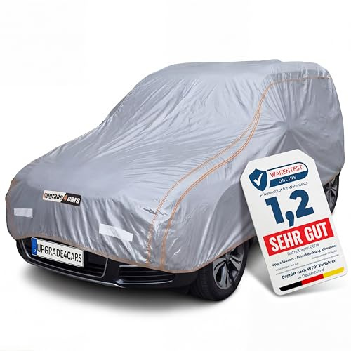 Upgrade4cars Autoabdeckung Vollgarage Version 2026 SUV XL 510x205x150 cm | Auto Abdeckplane Komplett | Schutz vor Schmutz & Wetter | Extra Reflektoren an der Außenseite | Sommer & Winter