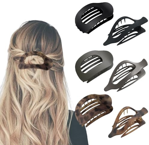 6 Pièces Pince cheveux femme, Accessoires cheveux, Pinces à cheveux pour femmes, Accessoires cheveux femme, Grande Epais Grosse Barrette Cheveux,pince cheveux,pince cheveux plate