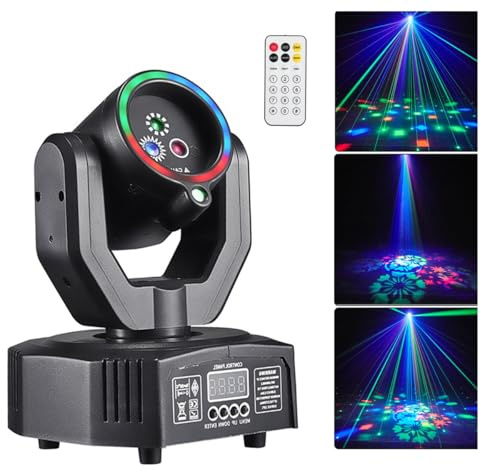 Mini Moving Head, 20W LED DJ Bühnenlichten mit DMX und Sound aktivierte Steuerung für Hochzeit DJ Disco Parteien Kirche Live Show Bar
