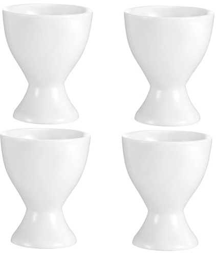 SOLUSTRE 4piezas Huevera De Cerámica Pequeña De Hueveras Para Desayuno Recipiente Para Huevos De Cocina Soporte Para Hervir Huevos Duros Moderno y Decorativo Para Servir La Encimera