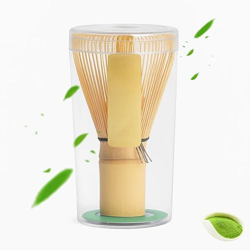 JcvPot Chasen, Matcha Pinsel, Traditioneller Bambusbesen, Ideal für Japanische Teezeremonie und Matcha Latte, 10.5 cm Länge