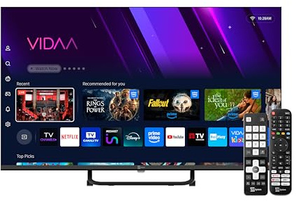 TELE System Smart TV 32 Pollici Vidaa, DVB-T2/S2 HEVC, Certificato tivùsat HD, Frameless, HbbTV, TV Pause, 2 Telecomandi (Easy incluso), CAM CI+ Compatibile, Hotel Mode ideale per Alberghi e Residence