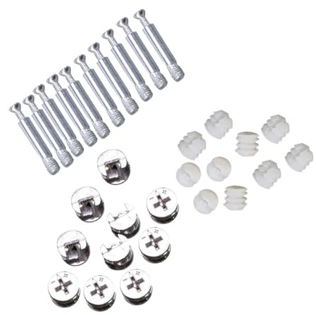 Mipcase 24 set Connettori Mobili Camma Eccentrica e Perni Forati Fissaggio Robusto per Pannelli Mobili e Armadi Collegamento Stabile senza Slittamenti Adatto per Cucina Struttura