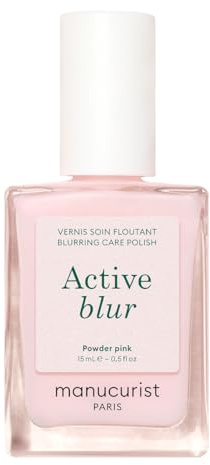 Manucurist Active Blur™ Blurring Treatment Nail Polish – Powder Pink Matte Nail Care – Soft Focus Effect – No Lamp – Vegan & Made in France – Nail Strengthener for Weak Nails & Smoother – Plant-Based