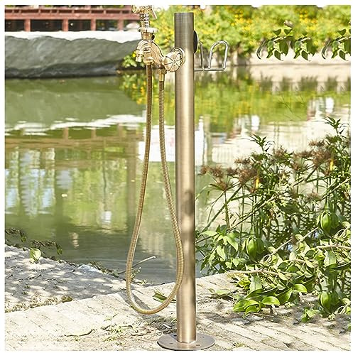 Robinet extérieur à colonne d'eau, borne d'arrosage antigel, robinet de jardin en laiton avec support pour fontaine, élément d'eau durable pour la cour, parfait pour l'irrigation et le jardi