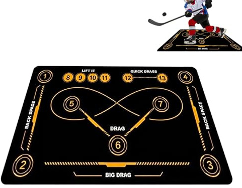 Mimoqk Hockeyträningsmatta, inomhus, utomhus, stickhandlingsträning, halkfri matta, hockey träningsutrustning för alla åldrar fotbollsälskare vuxna yrkesverksamma entusiaster