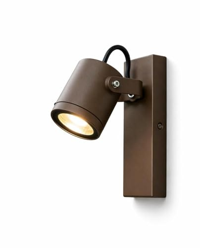 TEKHOME Applique da Esterno Orientabile, Lampada da Parete Moderna per Giardino e Terrazzo, Faretto Regolabile in Alluminio e Vetro, Luce Direzionabile per Facciata, Lampadina Non Inclusa 539WA-B172-C