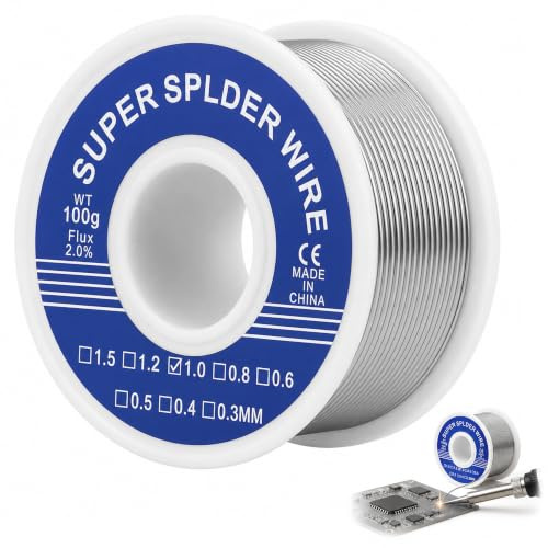 Fil de Soudure 1mm 100g Fil Étain à Souder avec Noyau de Colophane