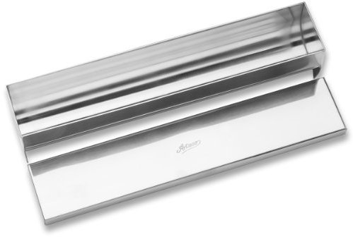 Ateco Molde rectangular con cubierta y fondo redondo, acero inoxidable