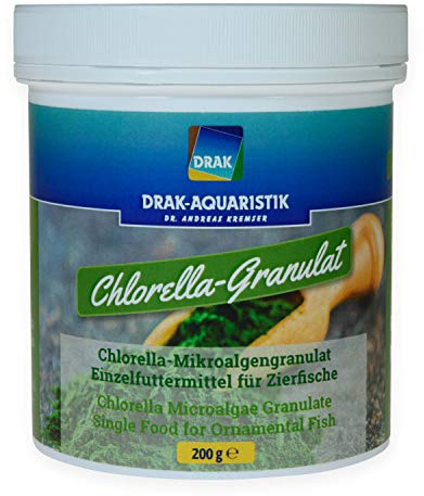 DRAK-Aquaristik Einzelfuttermittel Zierfische Chlorella-Mikroalgen-Granulat in der Dose 200 g