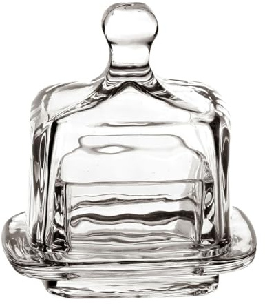 Côté Table 25578 Isigny Butterdose quadratisch Glas silberfarben 9 x 9 x 10 cm