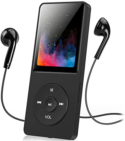 Lettore MP3 Bluetooth, 32GB Lettore MP4 Portatile HiFi Lossless Sound, MP3 Player Musicale Lettore con radio FM/Registratore Vocale/Video/E-Book, Suppota TF Fino a 128G (Cuffie Incluse)