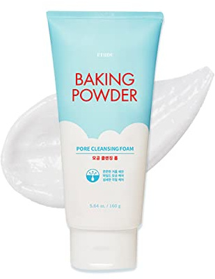 ETUDE Baking Powder Pore Cleansing Foam, Face Wash for Deep Dead Cells, Micro Sized Baking Powder to Clean Deep Inside Poer, Gentle Exfoliation, Soft and Creamy Bubble, Korean Skin Care (5.64 Ounce)
