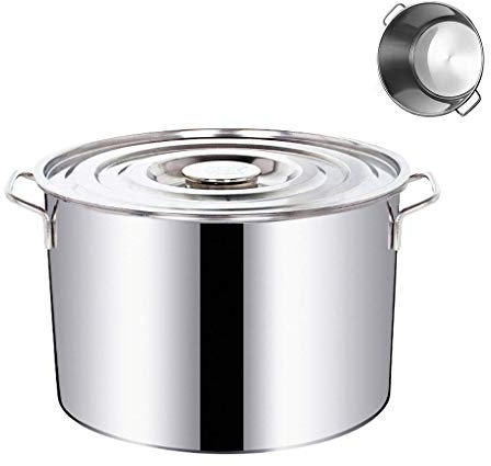 WHLMYH POT Zuppiera con coperchio, conduzione rapida del calore, pentola con coperchio, adatto per varie fonti di calore, 20 cm, argento, 30 cm e 20 cm