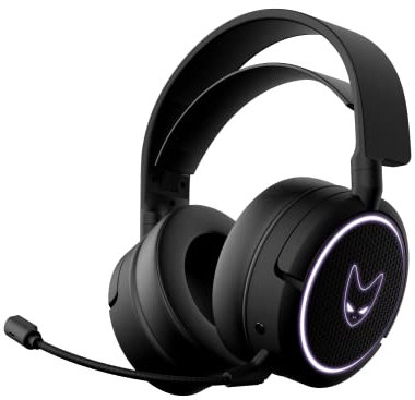 Oversteel Kantal - Casque de jeu sans fil 7.1, microphone intégré, autonomie de 20 heures, léger, compatible PC/PS5/Xbox/Switch, noir