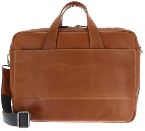 Leonhard Heyden Leder Businesstasche Laptoptasche mit Laptopfach Hamburg RV-Aktenmappe 2 Fächer 7071 Cognac braun