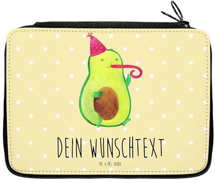 Mr. & Mrs. Panda Personalisierte Federmappe Avocado Geburtstag - Geschenke, Feier, Stifterolle mit Namen, Party, Federmäppchen, Happy Birthday, Stiftetasche, PersonalisierteS, Alles Gute