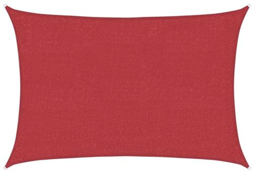 vidaXL Toldo Parasol Lona Protector Solar Sombra de Patio Jardín Terraza Balcón Parque Infantil Exterior de Vela Rojo HDPE 160 g/m² 3x4,5 m
