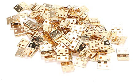 Bisagra Pequeña Bisagra Pequeña Bisagra Plana Plegable Bisagra en Miniatura Caja Bisagra de Latón Accesorio Pequeño Modelo Amarillo Retro Bisagra Metal Tela Stud Engastadores de Gemas