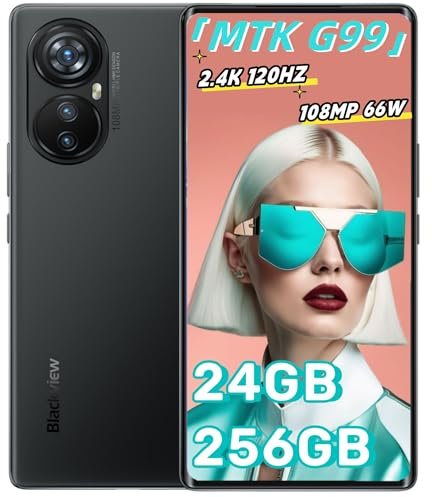 Blackview A200 Pro Smartphone 2024, 24GB+256GB Helio G99 Teléfono Móvil Android 13, 6,67 FHD+ AMOLED 120Hz Batería 5050mAh Moviles, Cámaras de 108MP+16MP Dual 4G/Fingerprint/GPS/OTG