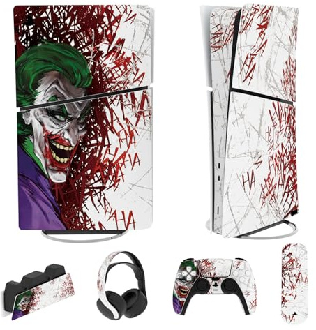 playvital Adesivo Skin per ps5 Slim Digital, Hahaha | Sticker Decal Vinile per Console Controller Telecomando Cuffie Base di Ricarica, Accessori Decorativi, Protezione da Graffi