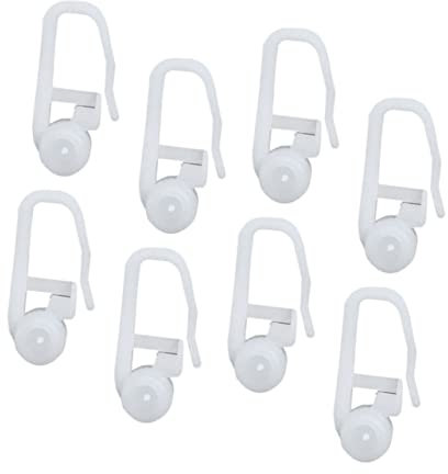 Cabilock 50pezzi Ganci Per Tende Scorrevoli Con Palline Accessori Per Tende Da Facili Da Installare e Compatibili Con Pesanti Bianco