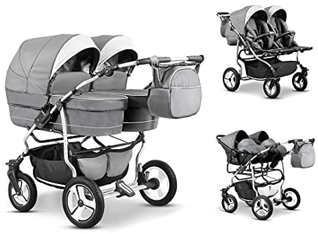 Elcar Zwillingskinderwagen 4 in 1 Twin Star inkl. Autositze - 16 Farben