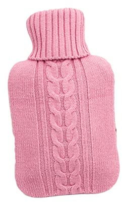 minkissy Copertura Borsa Acqua Calda in Gomma e Acrilica Misura Colore Rosso Design Maglia Elegante Per Protezione Termica