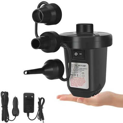 Pompa d'aria elettrica Jsdoin, pompa d'aria elettrica ad alta potenza 220-240V/130W, adatta a cuscini d'aria, piscine gonfiabili, giocattoli da spiaggia, dotato di 3 dimensioni di ugelli