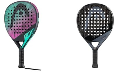 HEAD Flash 2023 Padelschläger, Mint/rosa & Evo Speed 2023 Padelschläger, schwarz