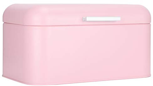 Itonash Panera Organizador de Contenedores de Pan de Hierro Rosa Caja de Almacenamiento de Cocina para el Hogar Retro No Tóxica con Tapa Enrollable para Caja de Pan de Fácil