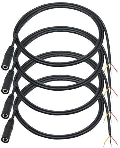 4-Pack 3.5mm Buchsenstecker zu blankem Kabel mit offenem Ende 3FT, TRS 3 Pole 1/8'' Buchsenstecker zu blankem Kabel Audiokabel Ersatzkabel, für 3.5mm Stecker Klinkenstecker Audiokabel Reparatur