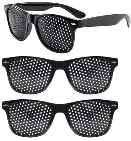 HFMYGS 3 Stück Rasterbrille Augentraining, Lochbrille für Augentraining Original, Lochbrille für Entspannung, Gitterbrille für Sehvermögen Verbesserung und Augenentspannung