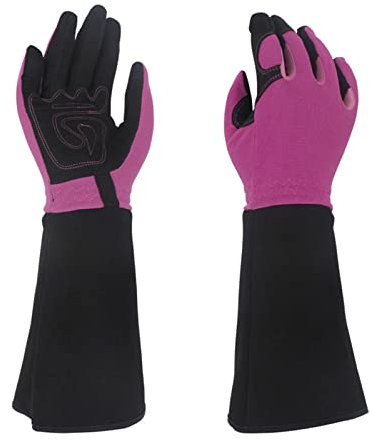 Guantes largos for poda de rosas, guantes de jardín resistentes a las perforaciones, guantes de trabajo for el jardín, protectores de manos, guantes de jardinería impermeables y duraderos (D 35 x 12 c
