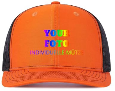 ERICAT personalisiert Cap personalisierte Basecap personalisierte Kappe personalisiertes Baseball Cap mit Foto/Logo/Text Kappe selbst gestalten Trucker Caps für Männer & Frauen in großen Mengen