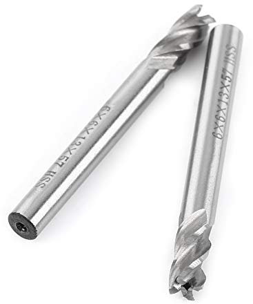 2 Piezas HSS 6 Mm 4 Flautas Fin de la Molina de Metal de Metal de Metal. Bastros de Grabado en la Herramienta CNC, Corte de Hierro, Cobre, Aluminio, Plástico, etc.