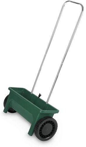 LoviStore Spargi Concime e Sale Seminatore Spargitore Concimatore con Ruote Manuale capacità 12 Litri, in PVC Spargiconcime