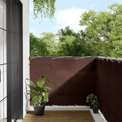 Xichuzi Balkon-Sichtschutz Braun 120x1000 cm 100% Polyester-Oxford, Balkonsichtschutz, Windschutz Balkon, Windschutz Terrasse, Balkonverkleidung, Sichtschutz Garten - 4000398