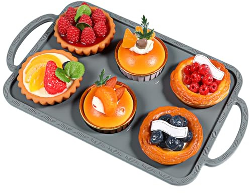 MAGICLULU Silicone Baking Mold 13 Inch Flexible Nonstick Cake Pan for Cupcakes Muffins Desserts Oven Use Easy Clean Bakeware