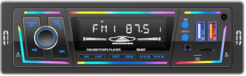 Autoradio Bluetooth RDS, CENXINY Poste Radio Voiture Bluetooth avec Port de Charge Type-C,Multi-éclairage Mode Lecteur,FM/AM 1DIN Autoradio 2 USB/MP3/AUX/carte SD/Réglages Audio DSP/EQ