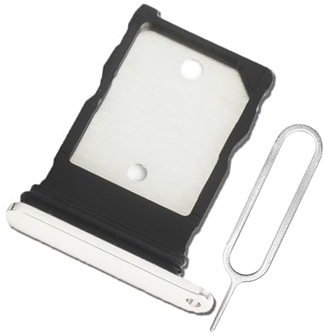 ExtKry Bandeja SIM para Google Pixel 9 Pro XL,Blanco | Calidad original bandeja de tarjeta SIM bandeja para SIM bandeja ranura SIM bandeja tarjeta SIM con aguja eyectora.