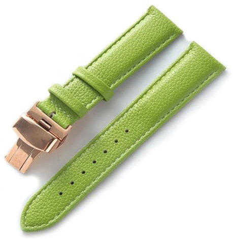 CongYi Läderklocka Med Grön Mjuk Kohud Tillbehör For Herr- Och Damklocka Som Ersätter Kompatibel Med Longines Kompatibel Med Tissot-armbandstillbehör(Green rose,13)