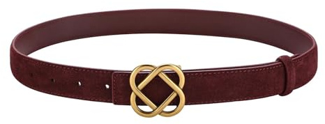 HELBAY Damen-Wildledergürtel mit goldener Schnalle – Vintage-Gürtel für Jeans, Kleider und Freizeitkleidung