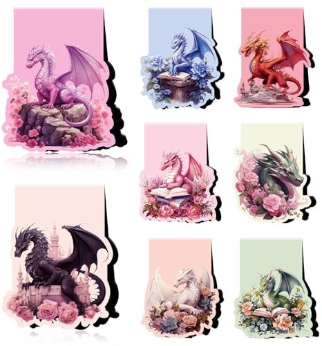 Yomover Magnetisches Lesezeichen Mit Drachenblume, 8 Fantastische Lesezeichenmagnete Mit Drachenblumenblatt Cooles Tier-Lesezeichen, Seitenclip Geschenke Für Buchliebhaber Studenten Lehrer Schullesung