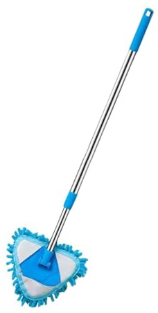 Trax de Limpieza de triángulos de 2 Piezas, trapeador de Limpieza de triángulo Ajustable Giratorio de 180 Grados de 180 Grados, trapas de Limpiador de Pared con manejo Largo