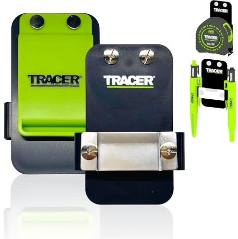 Tracer Tape Measure Holder & Belt Clip – Fits 8M, Marker Slots Included | Keeps Your Tape Measure to Hand – Belt Clip Fits up to 8M, Marker Slots, Fast On-Site Access for Tool Belt, Trade & DIY