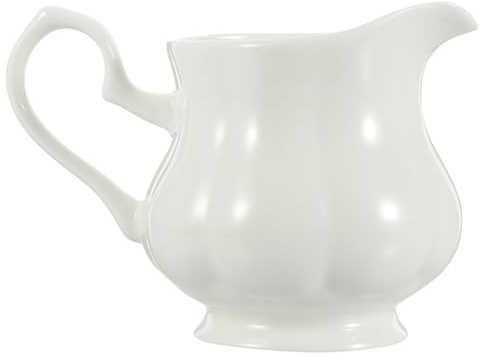 Toyvian Brocca per Panna in Ceramica Bianca Contenitore per Condimenti Impugnatura Protettiva Brocca per Salse Calde per Uso Domestico e Ristorazione